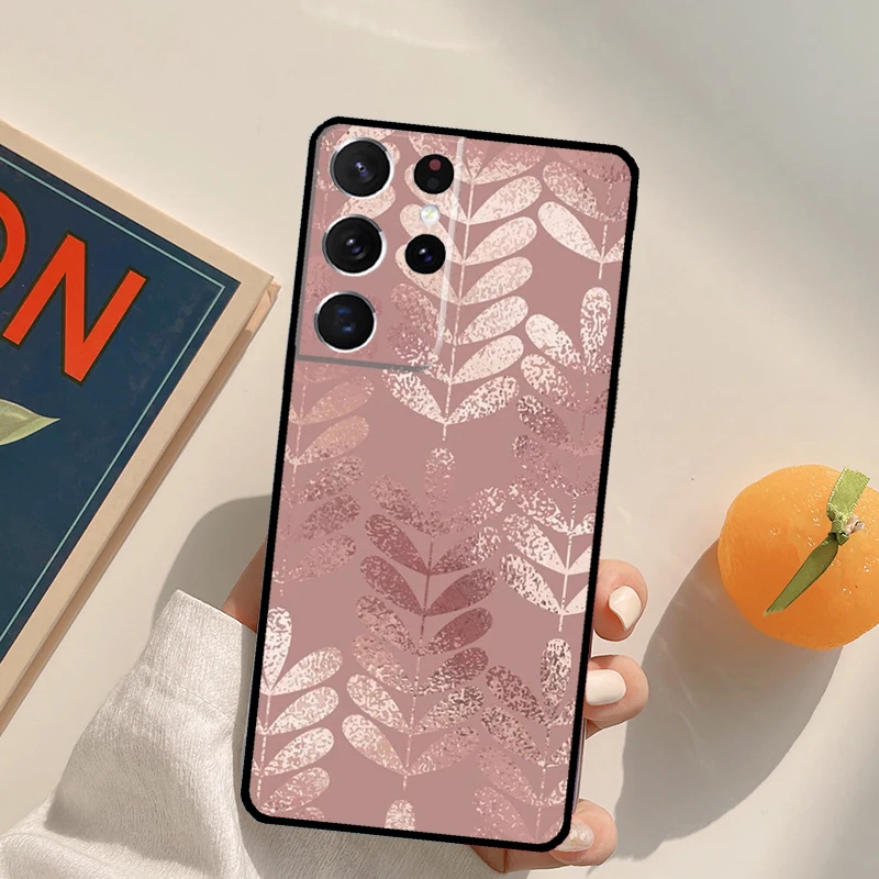 الحب ارتفع الذهب نمط قضية الهاتف لسامسونج غالاكسي S25 الترا S20 S21 S22 S23 S24 زائد S9 S10 S24 FE الغطاء الخلفي