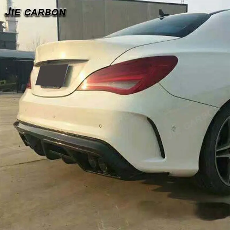 For Mercedes-Benz CLA-Class W117 CLA45 CLA220 CLA260 Carbon Fiber Car Rear Bumper Rear Lip Diffuser Splitter Car Accessories