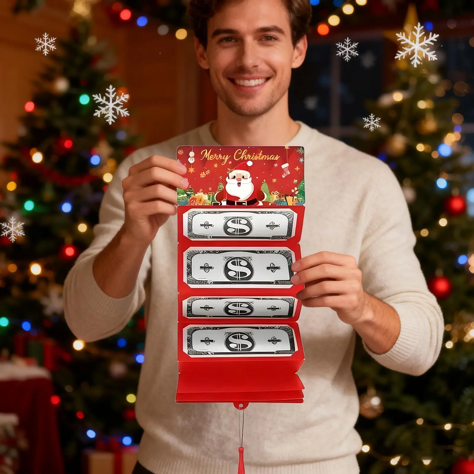 Christmas Surprise Money Holder 10 Slots Card Checks Envelope Christmas Cash Card Holders For Family Friends Kids Adults Men