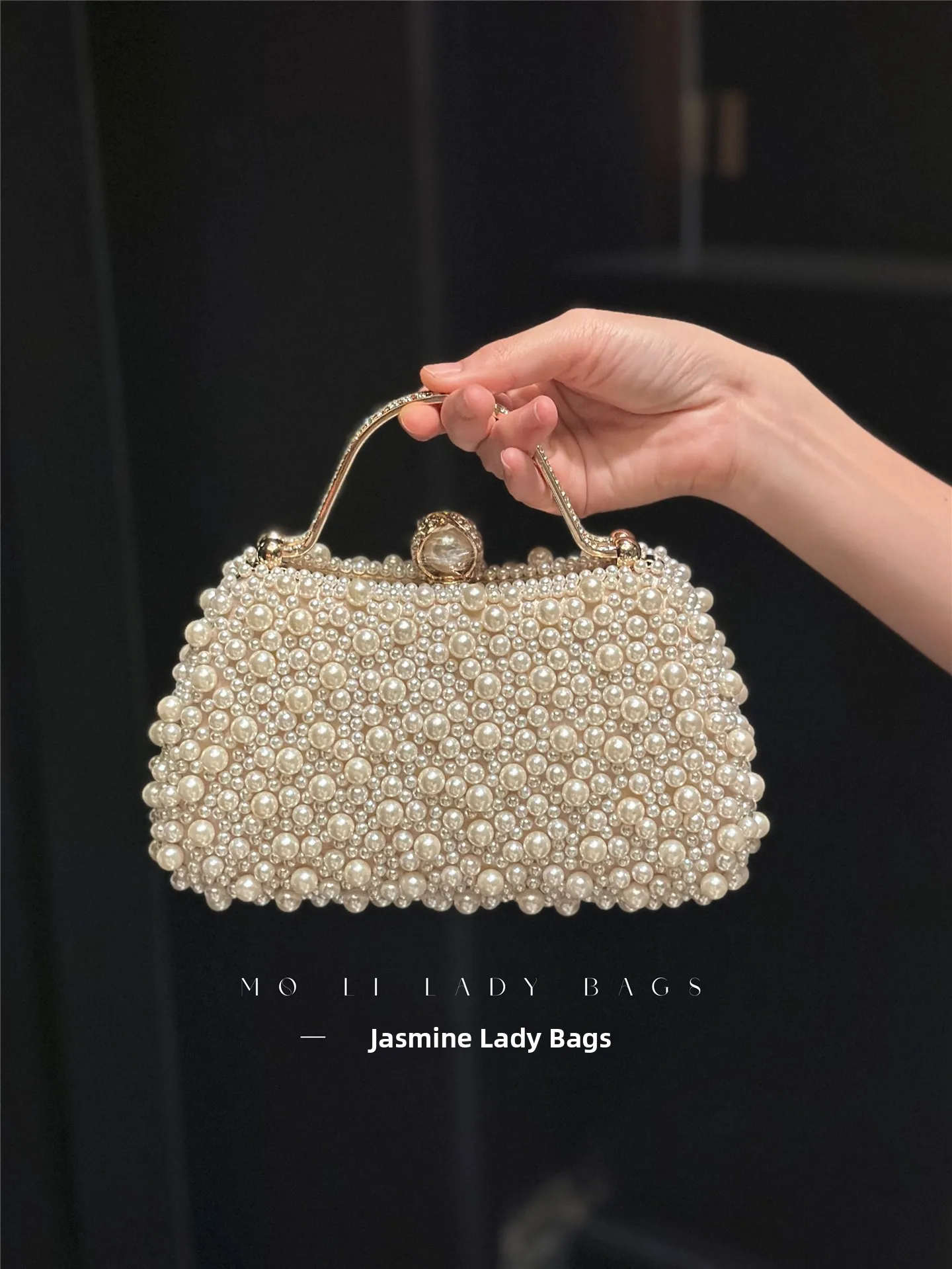 

High-End Pearl Clutch Bag for Women Evening Party Small Bag Evening Gown Special Matching Qipao Bag Elegant Lady's Handbag
