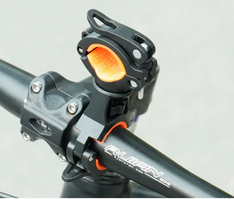 Deemount 360°Rotation Tilting Adjustable Bike Lamp Flashlight Stand Mount Universal Cycling Clip Clamp LED Torch Holder
