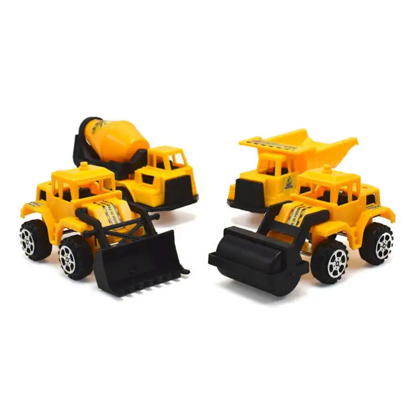 Vehículo de juguete de ingeniería, Mini Vehículo de aleación fundido a presión, modelo de coche de ingeniería deslizante, camión de juguete de plástico, Bulldozer, juguetes de coche de rodillo