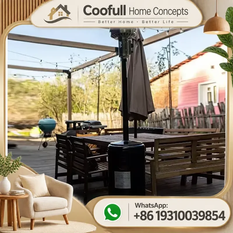 Freestanding Patio Gas Heater Steel Mushroom Umbrella For Outdoor Garden Camping Butane Propane LPG Modern Heating