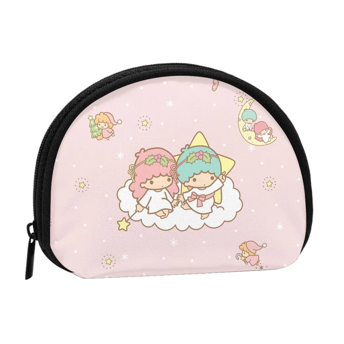 Cute Little Twin Stars Coin Storage Bag Purse for Girls Kids Fashionable Sanrio Pocket Wallet Portable ID Card Storage Bags