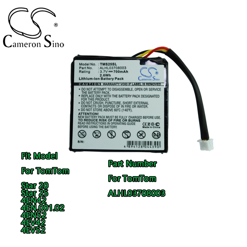 

GPS, Navigator 700mAh Battery For TomTom Star 20 Star 25 4EN42 4EN.001.02 4EN52 4EV42 4EV52 Part Number For TomTom ALHL03708003