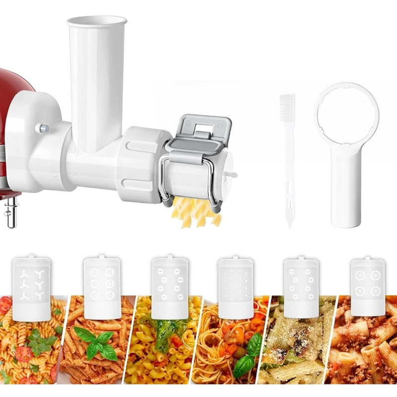 

6 In 1 Pasta Attachment For Kitchenaid Stand Mixers Pasta Pres Maker Attachment Set With 6 Different Shapes Pasta