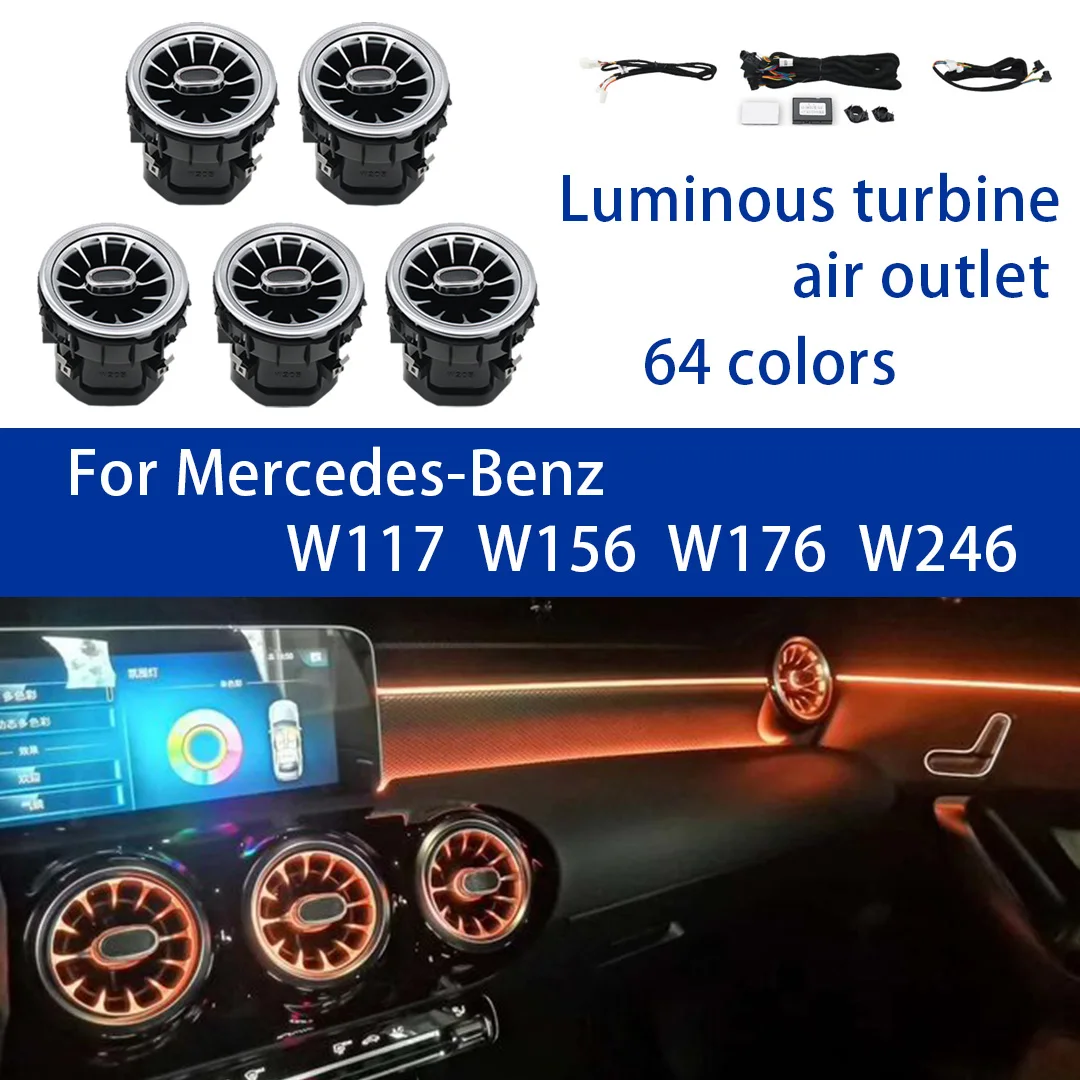 12 color Air outlet ambient light For Mercedes-Benz W117 W156 W176