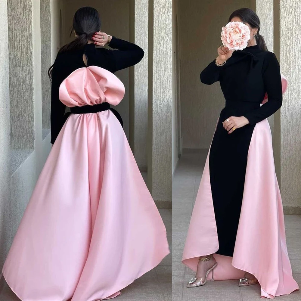 

Prom Dress Fashion High Collar Sheath Celebrity Dresses Ankle Length Jersey Formal Evening Gowns 드레스 연주복 이브닝 Vestido Gala