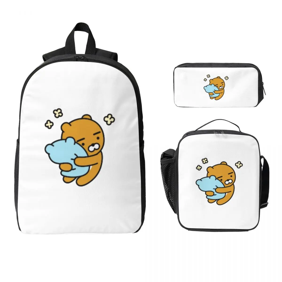 

Ryan Kakao Backpack Student Boys Girls BookBag School Bag Computer Shoulder Bags 3ps Insulated Lunch Bag Pencil Case