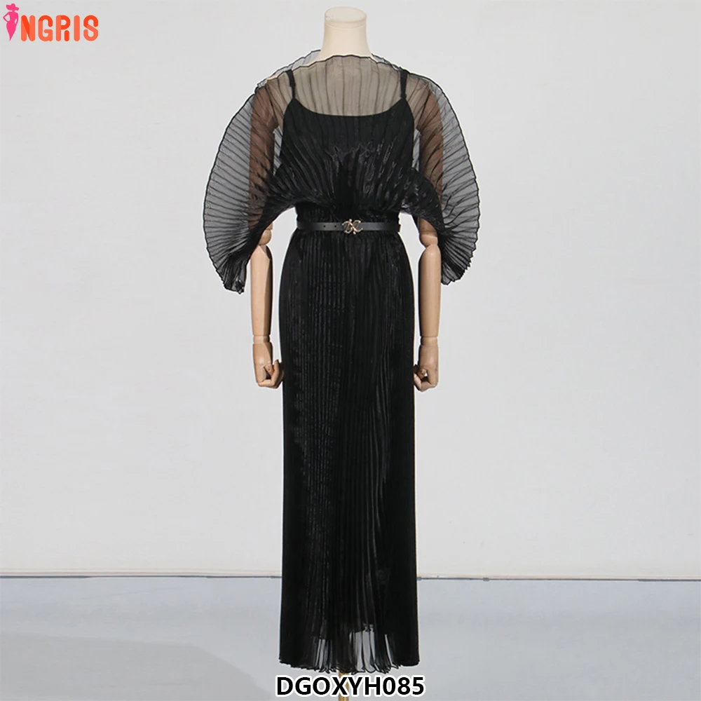 

Elegant and fashionable long skirt suspender skirt solid color fan-shaped large size casual Japanese style solid color-DGOXYH085