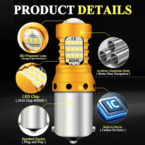 Imagen 2 del producto Luz de marcha atrás LED para Volvo V50 V40 V60 V70 XC60 XC70 XC90 C30 C70 S40 S60 S70 S80 1995-2018 2017 lámpara de respaldo bombilla de marcha atrás 12V