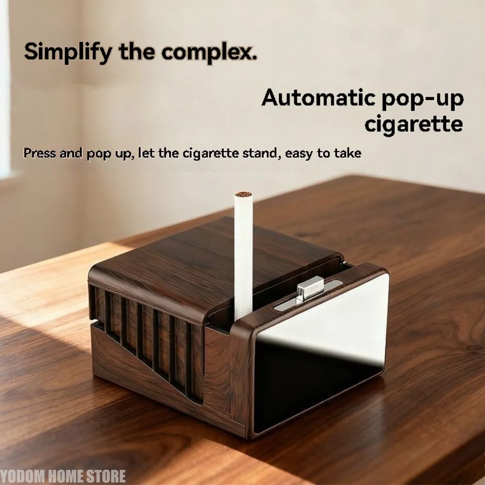 Large Capacity Automatic Pop Up Cigarette Box Holds 2 Packs 40 Cigarettes Creative Desk Storage Organizer