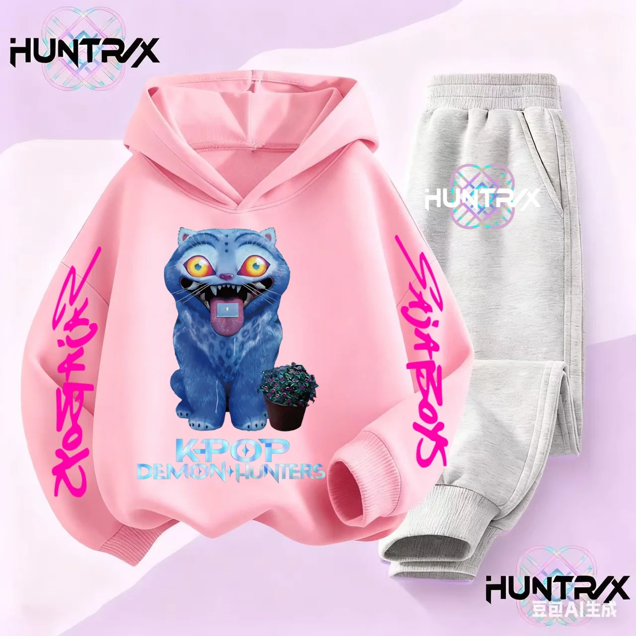 

Kid K-Pop Demon Hunters Hooded Suit Toddler Girl Clothes KPop Demon Hunters Hoodie Set Girls Fashion Casual Sweatshirt New Movie