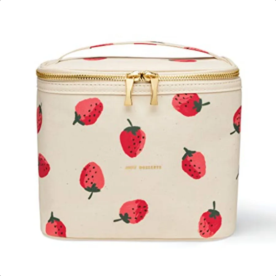 

Insulated Lunch Tote Small Lunch Cooler Cute Lunch Bag for Women Thermal Bag with Double Zipper Close and Carrying Handle Straw