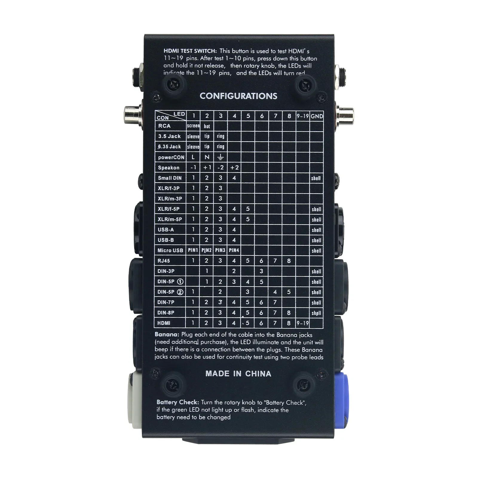 2026 CT-20 Audio Cable Tester RJ45 Cable Tester (Measures 20 Types) for High-Definition-compatible PowerCON Speakon