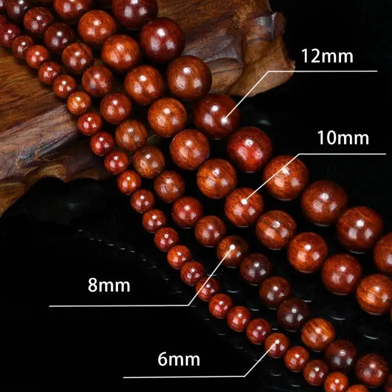 African Lobular Red Sandalwood Beads Zambia Red Sandalwood Hand String 8mm 108 Rosary Beads Men\'s and Women\'s Bracelet Wholesale