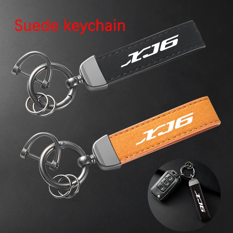 

For YAMAHA XJ6 DIVERSION XJ 6 2009-2024 Accessories High-Grade Leather Suede Keychain Motorcycle Key Ring
