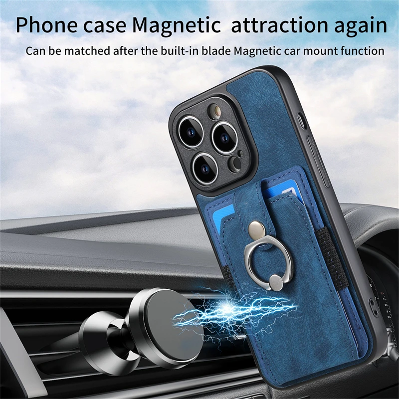 Leather Case For iPhone 13 12 11 14 15 Pro Max Mini XR XS Max X SE 2020 2022 8 7 6S Plus Magnet Card Slot Wallet Back Case Cover