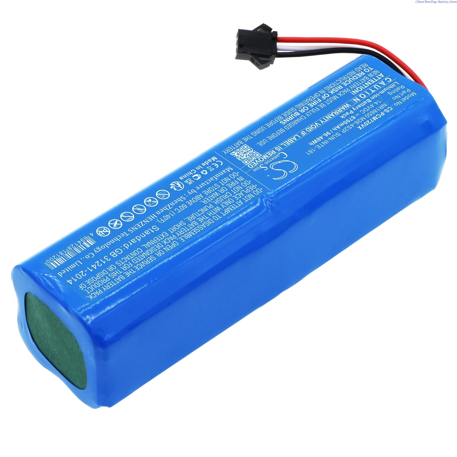 Cameron Sino 14.4V 6700mAh Vacuum Cleaner Battery for Lenovo LR1 T1 Pro, For Imou Auto-Vazio, For Arnagar S8 pro, S8 +TOOL