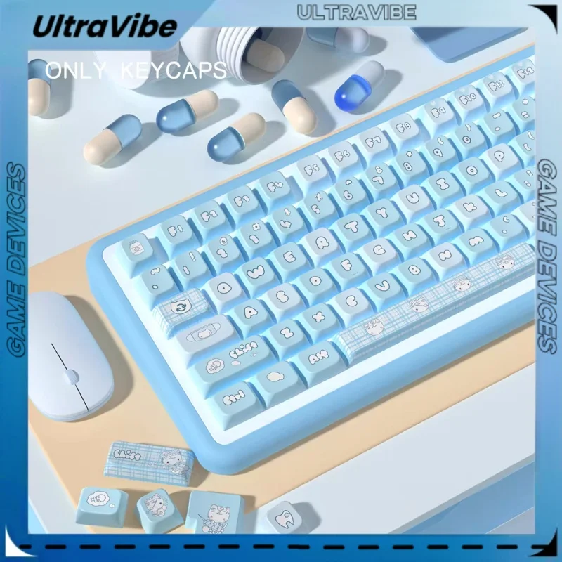 Water Cat-Tapa de teclado mecánico, perfil Mda, sublimación térmica, accesorios para teclado