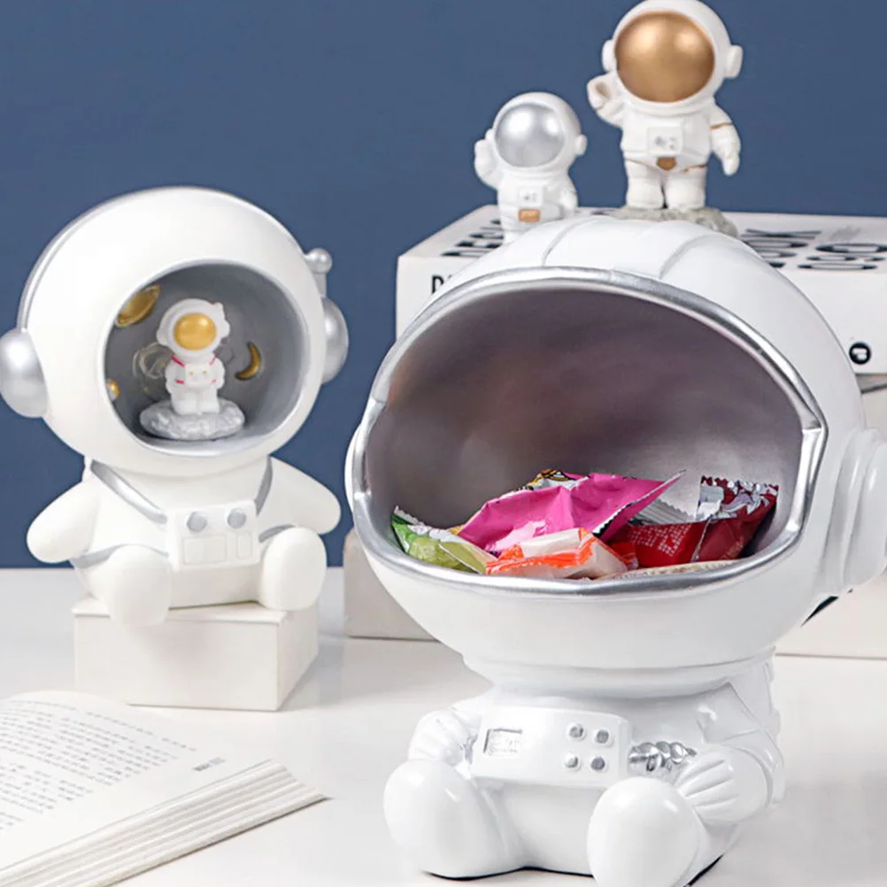

Astronaut Ornament Storage Box The Keys Resin Desktop Adornment Home Holder Candy Fruit Container Household Products