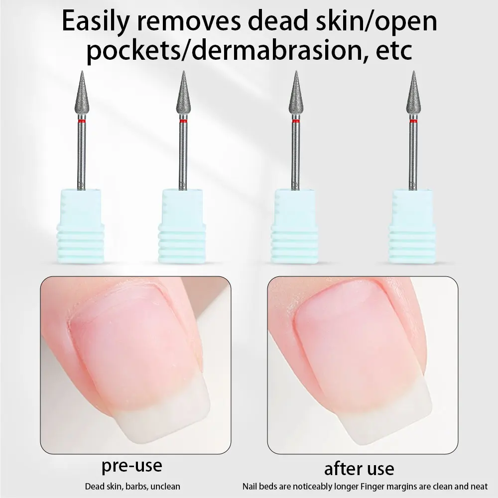 لقم مثقاب أظافر ماسية، نتوءات مزيل مسامير القدم، مقاومة للحرارة ومتينة، لإزالة طلاء عين الجل/القطط، أدوات مانيكير احترافية #6