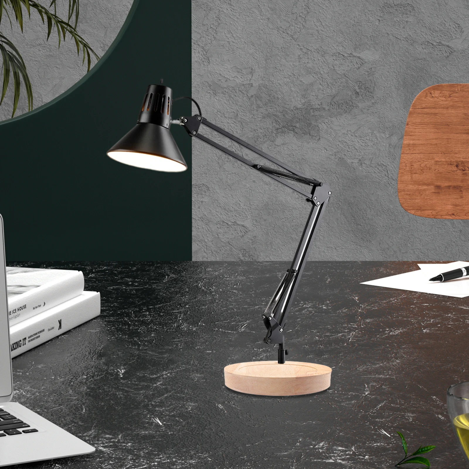 

Round Solid Wood Concave Lamp Base Minimalist Wooden Lamp Stand for Home Living Room Bedroom Office Wood Light Display Base