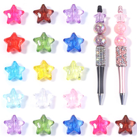 30Pcs Color Five-pointed Star Acrylic Beads Transparent Cute Faceted Loose Beads DIY Bracelet Earrings Jewelry Making Findings