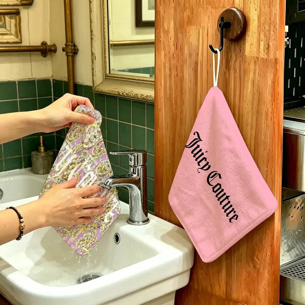 Perfumes J-Juicy C-CoutureS-S Polyester Cotton Hand Wiping Towel, Anti-shrink Hanging Kitchen Cloth For Household Cleaning