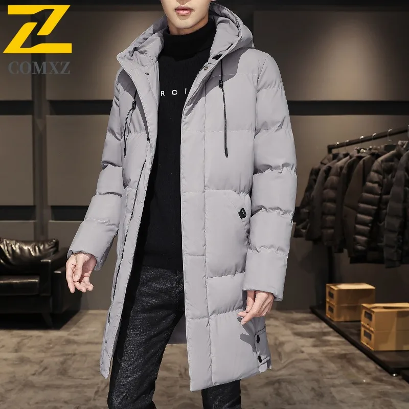 

COMXZ Mens Padded Jacket Light Luxury Hooded Outdoor Work Thickened Warm Parka Cold Resistant Lightweight Winter Padded Coats