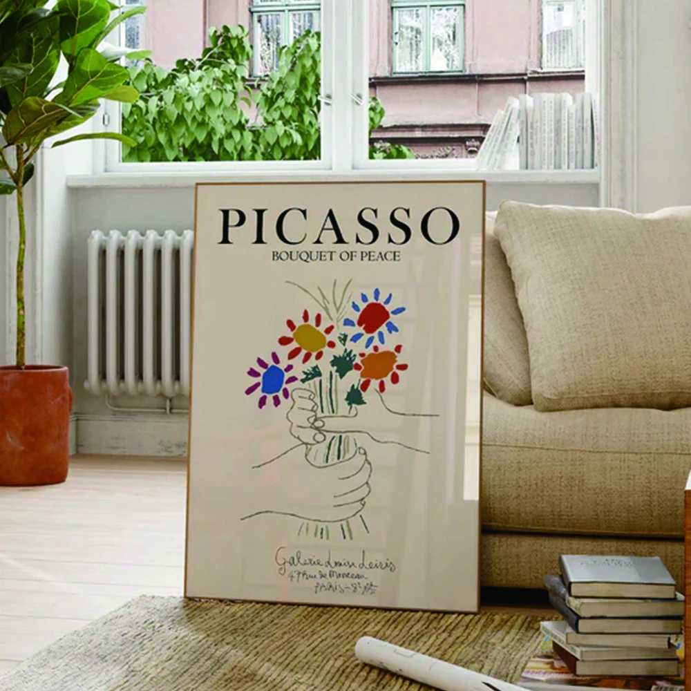 Modern Picasso Bouquet Of Peace Art Vintage Wall Art Prints Canvas Painting Poster Picture For Living Room Bedroom Home Decor