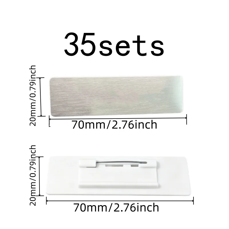 Gold ID Badge Holders 35 pcs, Metal Pin Backing, Durable Non-Fading, for Student Name Tags, Multipurpose view 2