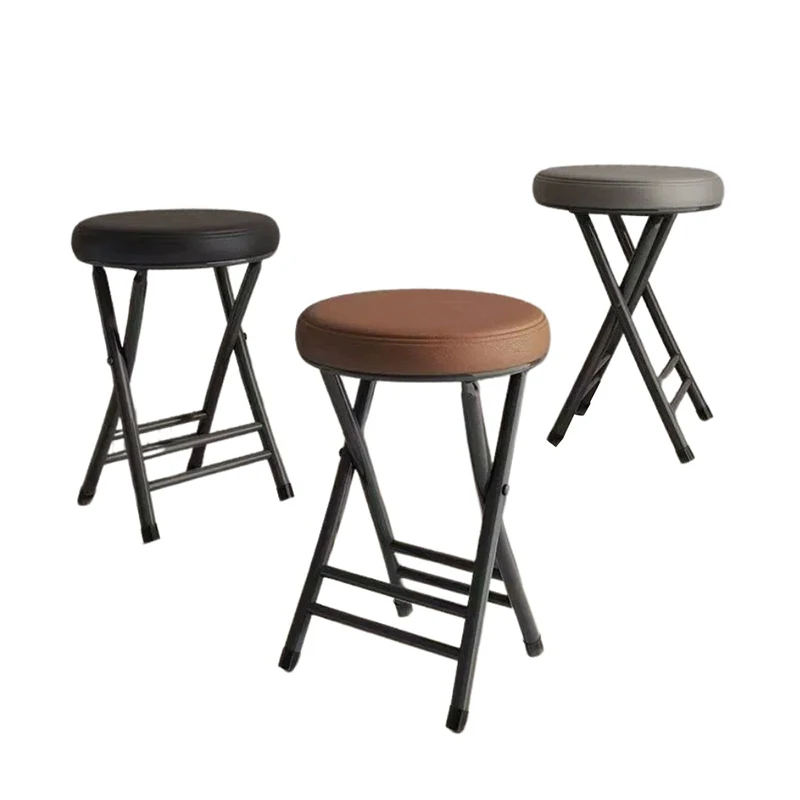 Taburete con cojín plegable, silla plegable para comedor Interior de cafetería, silla pequeña redonda que ahorra espacio, muebles para el hogar