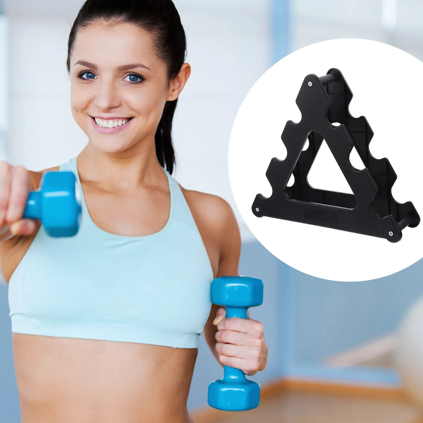 Heavy Duty Dumbbell Organizer Robust Construction Minimal Footprint for Small Spaces Dumbbell Bracket Fitness