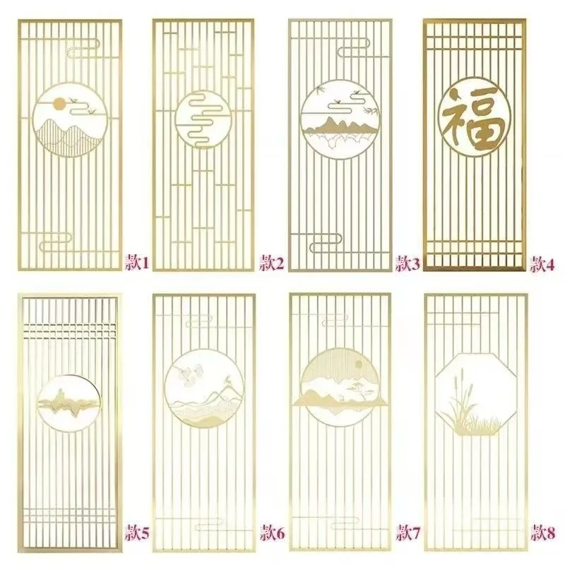 *Luxury Modern Simple Metal Hollow Screen Partition Wall Waterproof Living Dining Room Glass Entrance Porch for Northern Europe