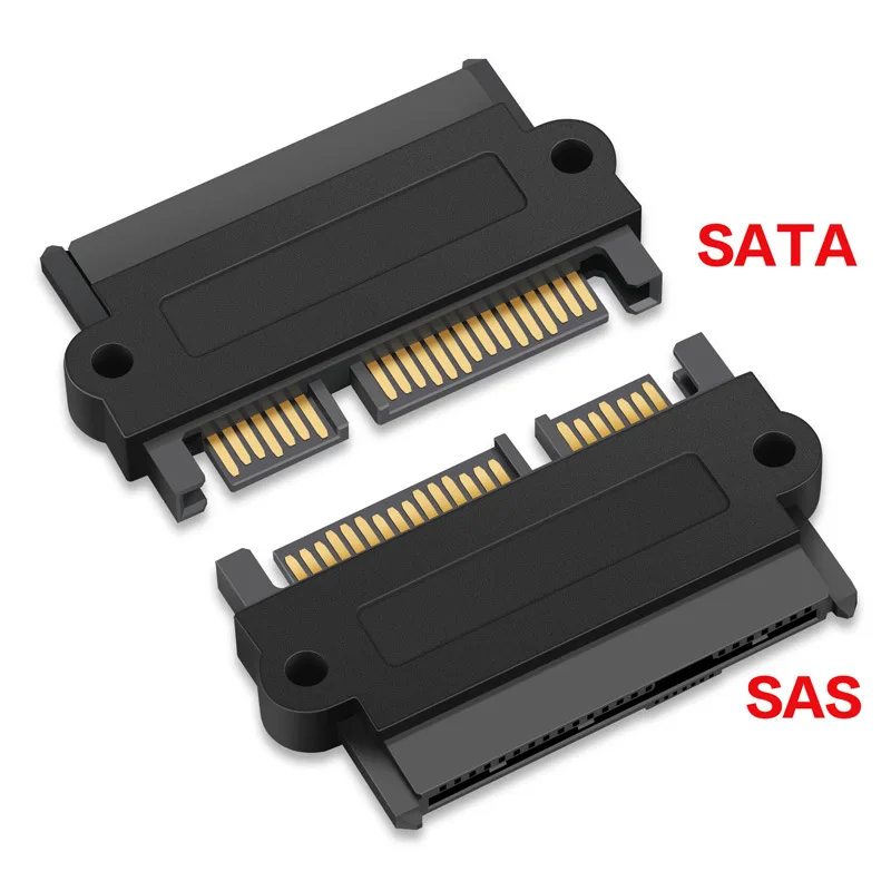 1Pcs SFF‑8482 SAS to SATA 7+15 Pin Adapter, Straight & 180 Degree Angle Converter for SAS Hard Drive to SATA Motherboard