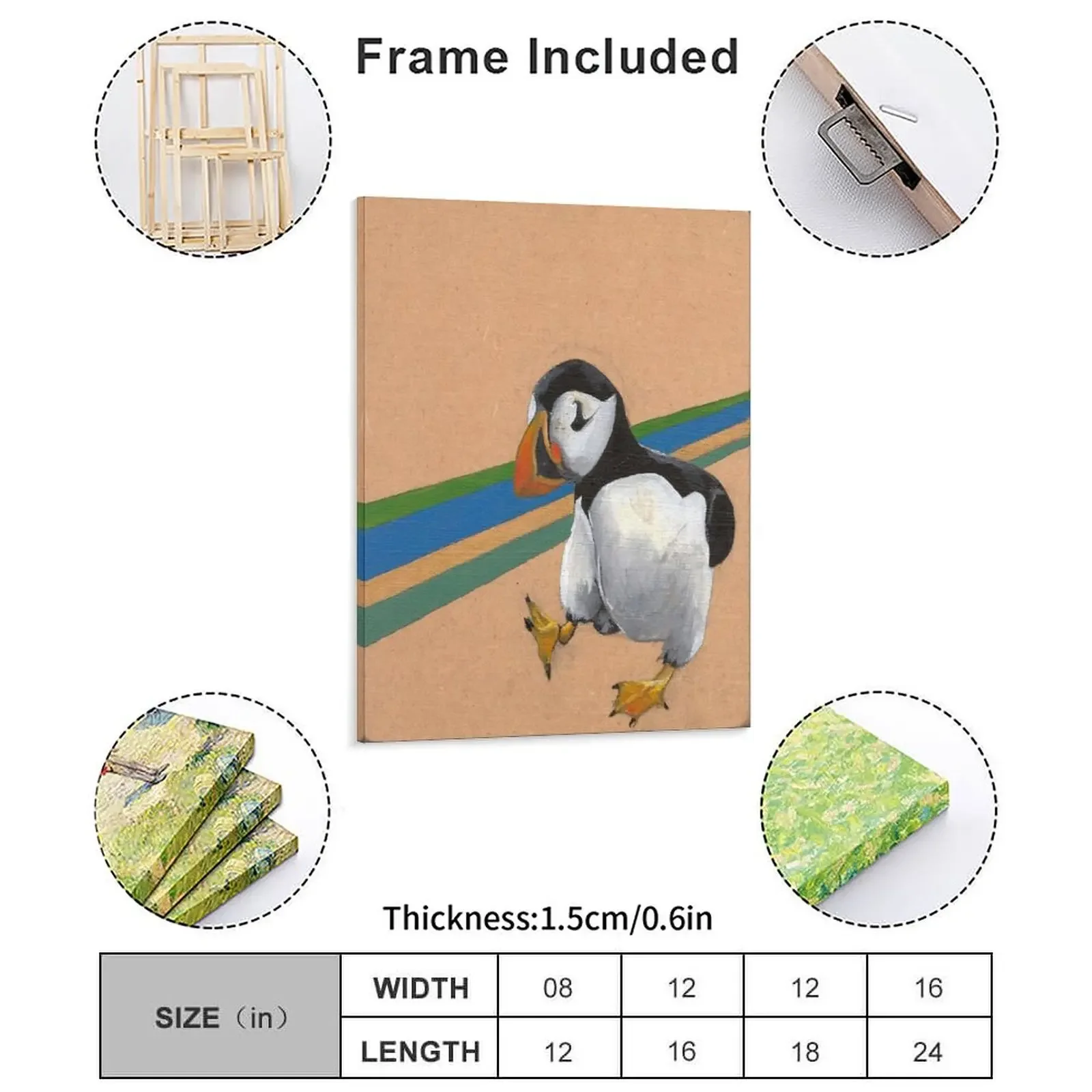 Puffin Canvas Painting Poster Wall Decor Decoration Designing Club Customized Framed Wall Paintings