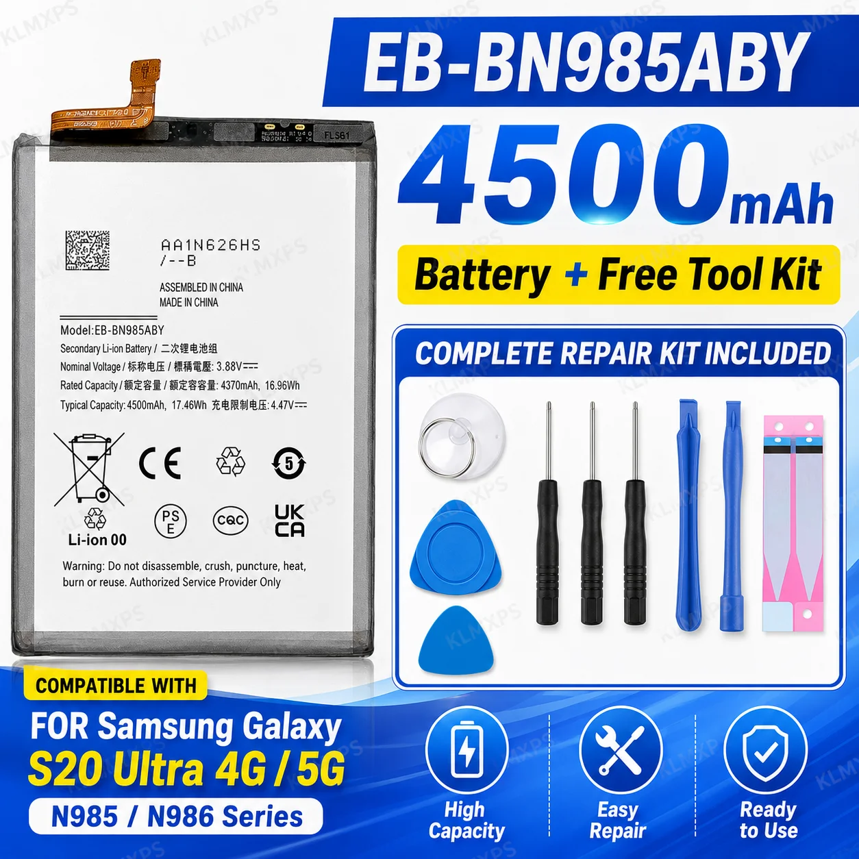 Brand New EB-BN985ABY 4500mAh Replacement Battery For Samsung Galaxy  Note 20 Ultra Note20 Ultra Phone Batteries