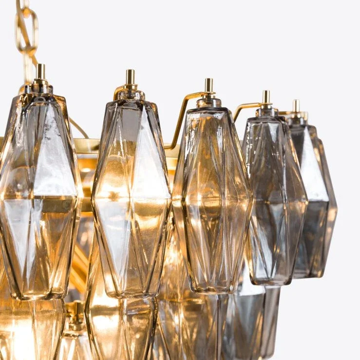 Simig Lighting Modern Luxury Design Pure White Lines Asti Chandelier Pink Glass Colorful Pendant Lamp for Bedroom