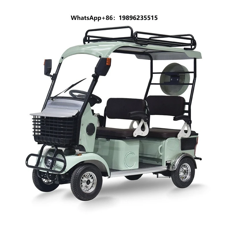 3-Seater Electric Tricycle Foldable Open Body High Payload Capacity Passenger Trike