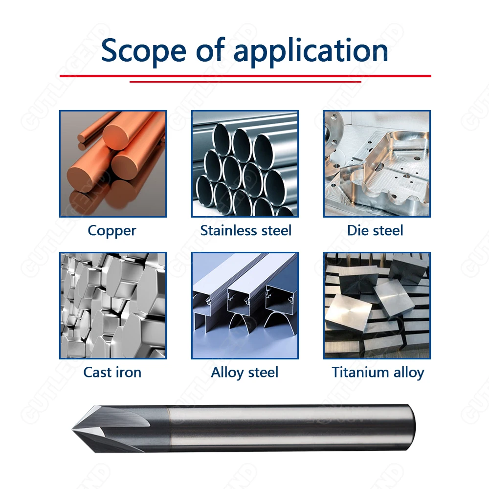 HRC60 Chamfer Milling Cutter 90 Degree 4 Flutes Carbide Corner Countersink Chamfering Mill Deburring 4 6mm Edges V Groove Router