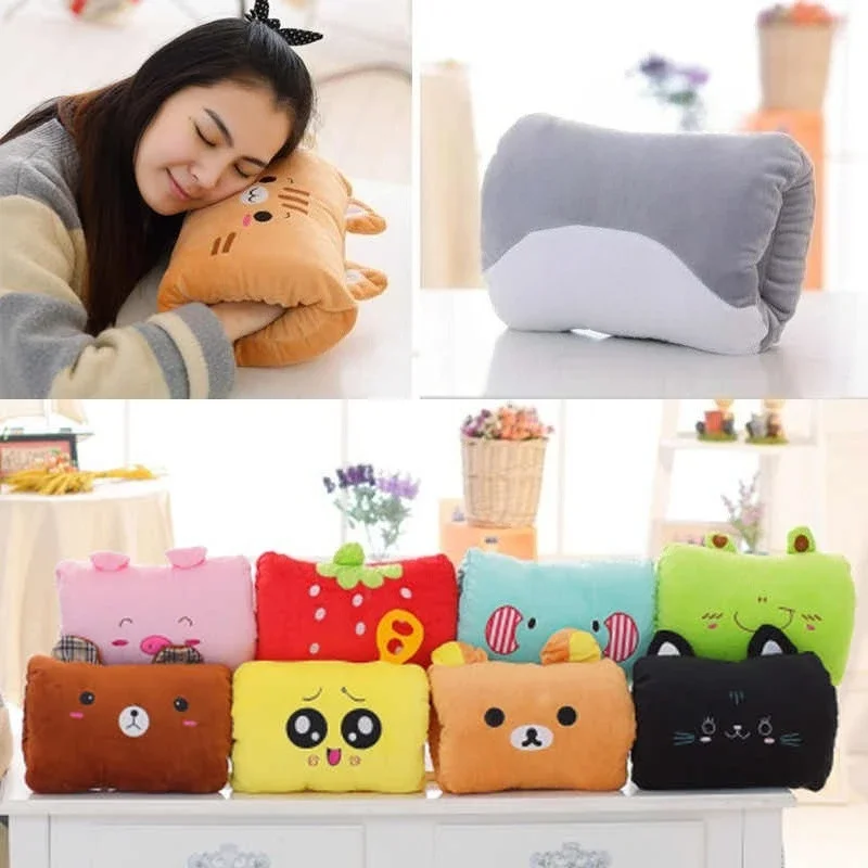 Soft Plush Hand Warmer Pillow for Kids, Cute Cartoon Stuffed Animal Nap Cushion, Gift Idea for Children, Cozy Neck Pillow and