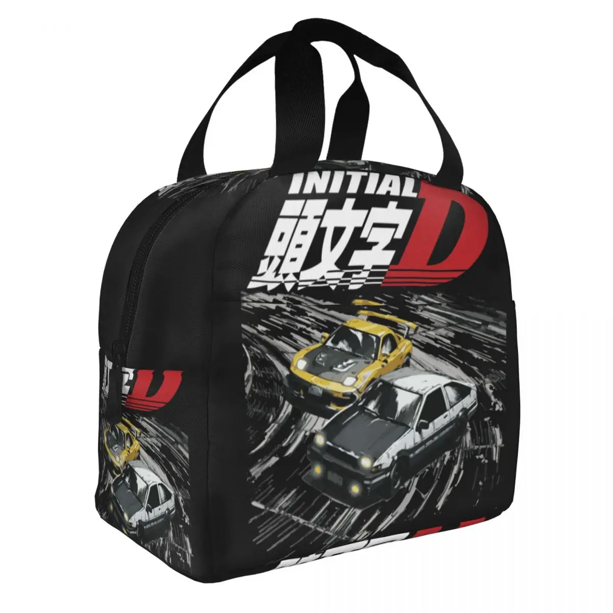 Mountain Downhill Night Drift Racing Initial D Insulated Lunch Bags for School Office Leakproof Thermal Cooler Bento Box