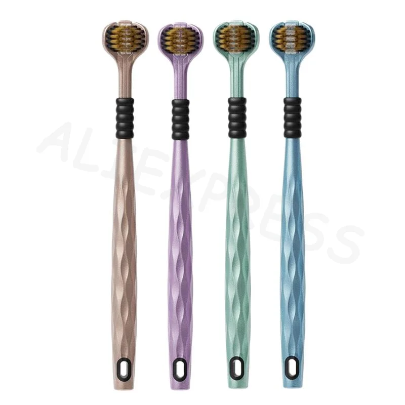 3 Sided Toothbrush for Adults Soft Bristles Full Mouth Cleaning Dental Care Kit for Sensitive Teeth Home and Travel