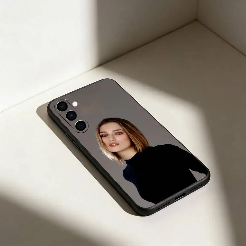 حافظة هاتف K-Keira Knightley لهاتف سامسونج جالاكسي A13,21s,22,31,32,52,53,71,72,73, غطاء أسود ناعم