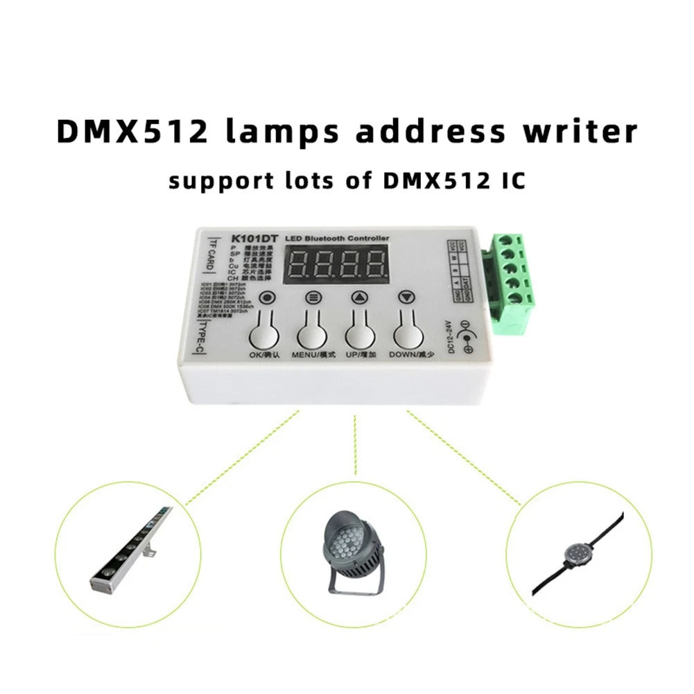 B14C DMX512 Lamp Address Writer WU-K101DT New Portable Built-In Test Program,For Uc512x, SM18522, Hi512x For Lots Of DMX512 Chip