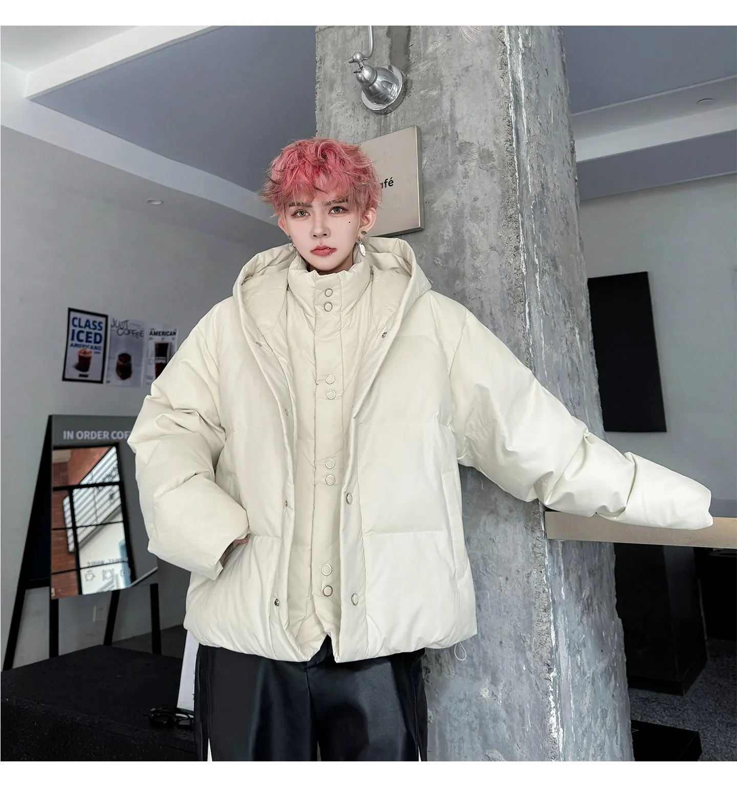 2025 Winter High-ranking Two Fake Items Hooded Padded For Man Small Crowd Multilayered Structure Design Keep Warm Coat