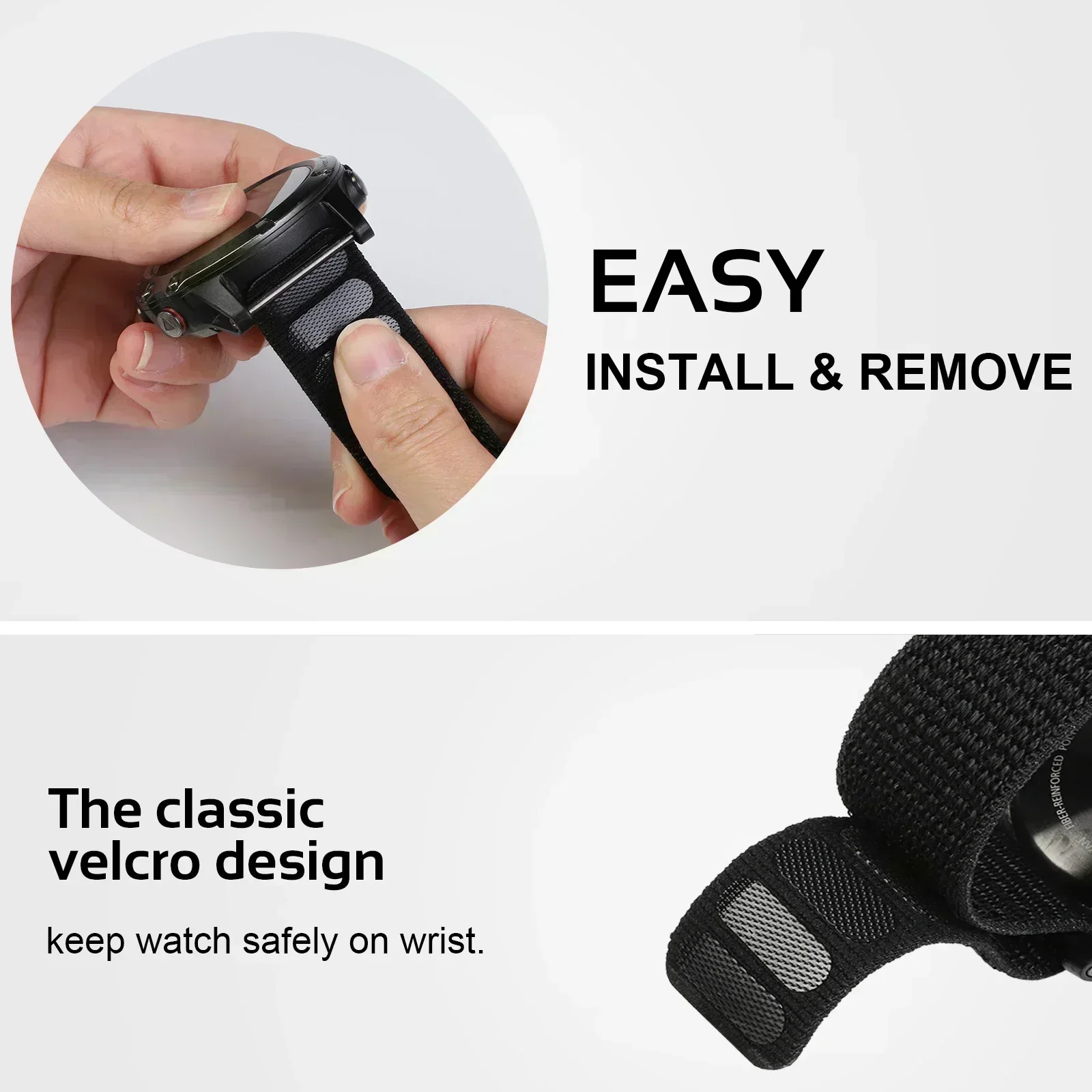 26 20 22 مللي متر حزام ساعة من النايلون لـ Garmin Fenix 7X 6X Pro 7 7S 6 6S 5X 5 5S Plus/Venu 2 Plus هوك وحلقة حزام سريع الجفاف