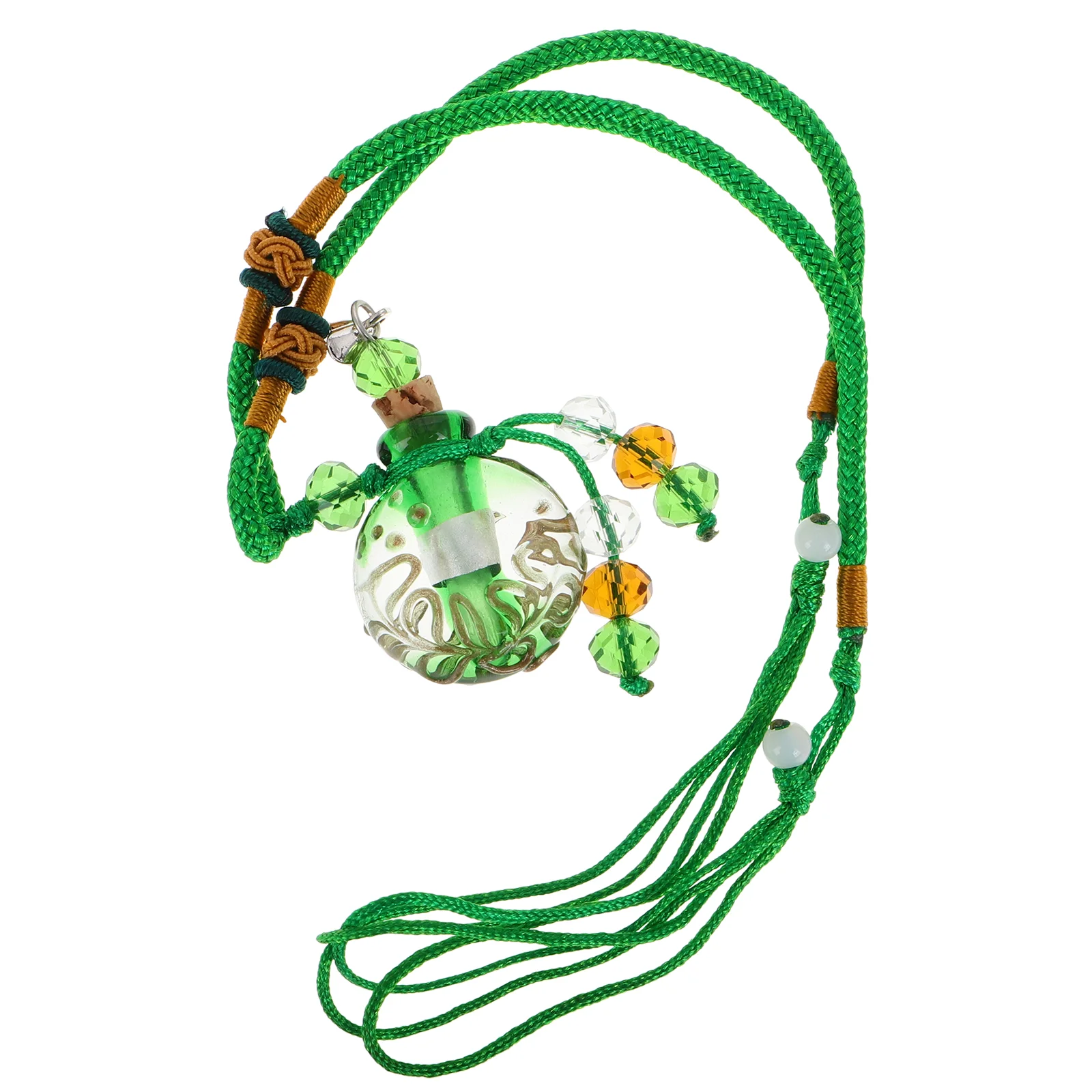 Irish Aromatherapy Necklace Heart Lucky Hanging Accessories Glass St Patricks Day Necklaces Bulk Beads