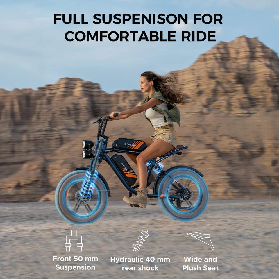 ENGWE M20 2.0 750W Electric Bike, 1200W Peak, 52V 15.6Ah, 28 MPH, 81-Mile Range, 20x4 Fat Tires, Hydraulic Disc Brakes image 5